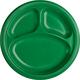 Festive Green Plastic Divided Dinner Plates 20ct